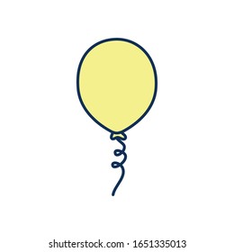 balloon line fill style icon design, Party celebration event happy birthday holiday surprise anniversary and decorative theme Vector illustration