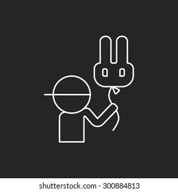 balloon line icon