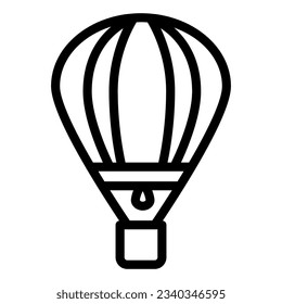 Balloon line icon, air transport symbol, hot air balloon vector sign on white background, aerostat transportation icon in outline style for mobile concept and web design. Vector graphics