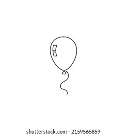 Balloon line icon isolated on white background. Vector flat sign