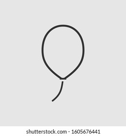 Balloon line icon on gray background