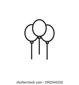 balloon line icon template color editable. balloon symbol vector sign isolated on white background.