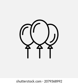 Icono de línea de globo, vector, ilustración, plantilla de logotipo. Idóneo para muchos fines.