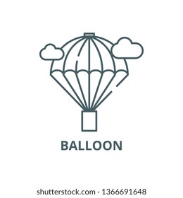 Balloon line icon, vector. Balloon outline sign, concept symbol, flat illustration