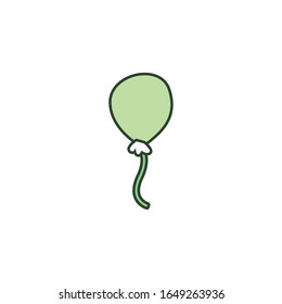 Diseño de icono de línea de globo, celebración de fiesta entretenimiento diversión cumpleaños decoración y alegría Tema vectorial ilustración
