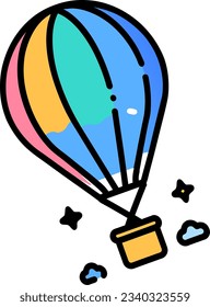 Balloon line vector art colorful