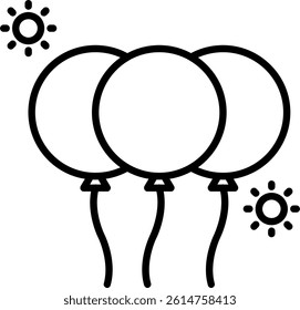 Balloon Line Vector Icon Design