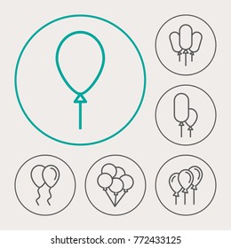 Balloon line vector icons. Event decoration pictogram.