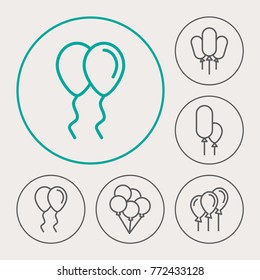 Balloon line vector icons. Event decoration pictogram.