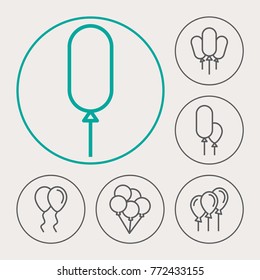 Balloon line vector icons. Event decoration pictogram.