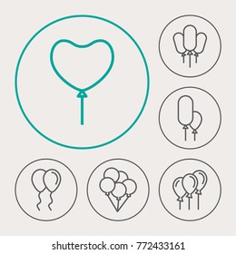 Balloon line vector icons. Event decoration pictogram.