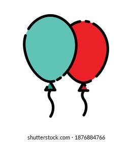 Balloon lineal color icon. simple design editable. design vector illustration