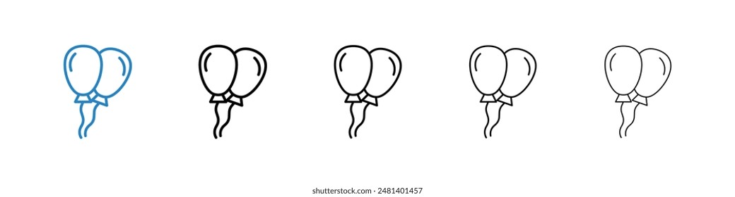 Balloon liner icon vector set.