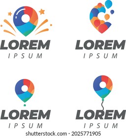 Balloon Location Logo Colorful Vector