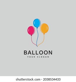 Ballon Logo Design. Glückliches Logo. Luftballonsymbol für Feiern