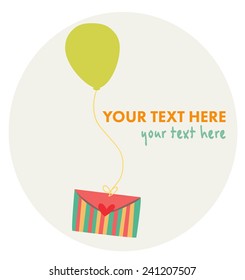 balloon with love card.cute and so sweet.vector