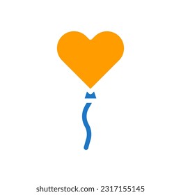 Balloon love icon solid blue orange style valentine illustration vector element and symbol perfect.