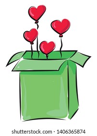 A balloon is made of thin rubber, usually inflated with air or with light gas. It is used by children to play or as decoration., vector, color drawing or illustration. 