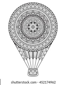 balloon with Mandala. Vintage decorative elements. Oriental pattern, vector illustration. Islam, Arabic, Indian, turkish, pakistan, chinese, ottoman motifs