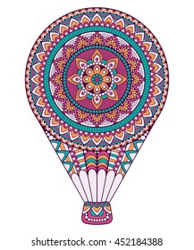 balloon with Mandala. Vintage decorative elements. Oriental pattern, vector illustration. Islam, Arabic, Indian, turkish, pakistan, chinese, ottoman motifs