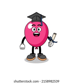 balloon mascot with graduation pose , character design