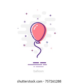 Balloon in mbe design style. Vector isolated balloon.