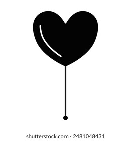 balloon miniheart icon vector on white background