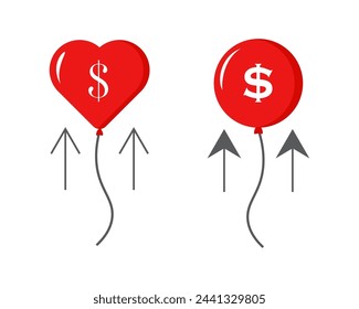 Balloon with money icon design, isolated on white background, vector illustration