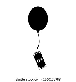 Balloon money icon. vector illustration currency balloon on white background.