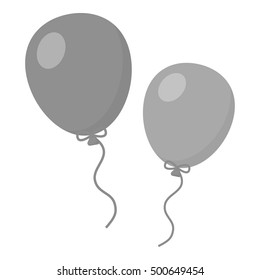 Balloon monochrome icon. Illustration for web and mobile design.
