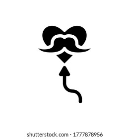 balloon moustache icon vector illustration glyph style. father's day icon set.