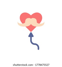 balloon mustache icon vector illustration flat style. father's day icon set.