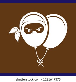 balloon ninja logo template. balloon ninja logotype
