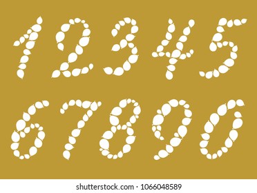 balloon numbers on a gold background