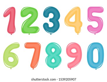 Balloon numbers vector design illustration isolated on white background