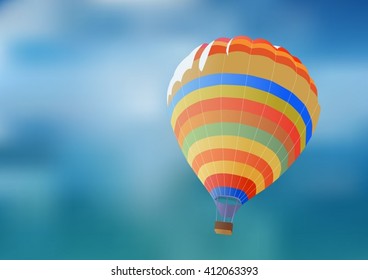 Balloon on a background blue sky.
