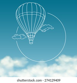 Balloon background cloudy sky and space for text