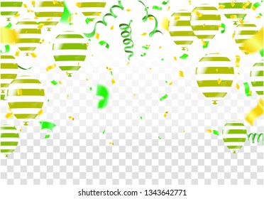 Balloon on a  background. Festive rubber ball filled with helium streamers and balloons ballons,  celebrate background