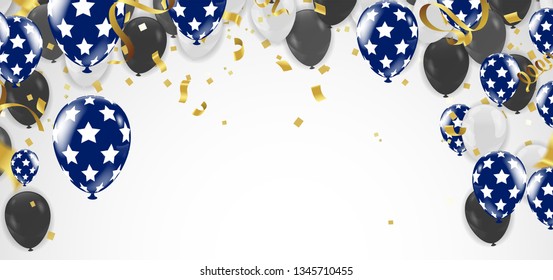 Balloon on a  background. Festive rubber ball filled with helium streamers and balloons ballons,  celebrate background