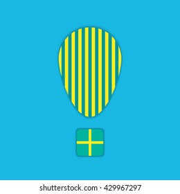 Balloon on a blue background.