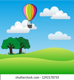 balloon on field vector