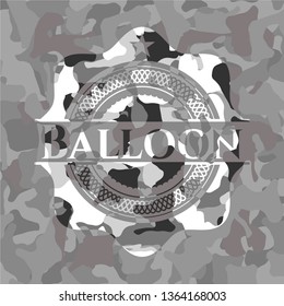 Balloon on grey camouflage pattern