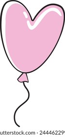 Ballon auf Seil Doodle Vektorillustration