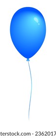 Ballon auf Seil. Vektorgrafik. Blau.