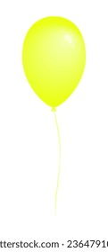 Balloon On Rope. Vector Illustration. Yellow color.