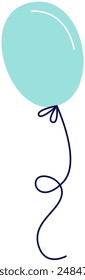 Balloon On Rope Vector Illustration
