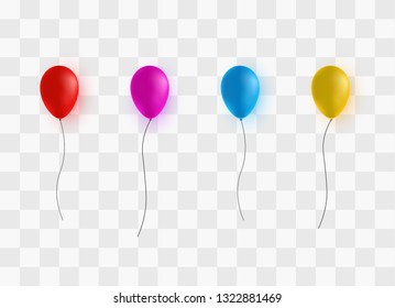Balloon on a transparent background. Festive rubber ball filled with helium.