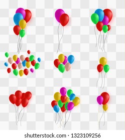 Balloon on a transparent background. Festive rubber ball filled with helium.