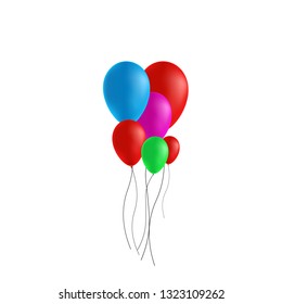 Balloon on a transparent background. Festive rubber ball filled with helium.