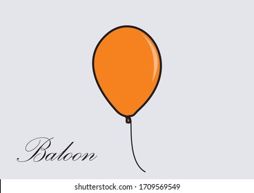 balloon orange color flying vector icon